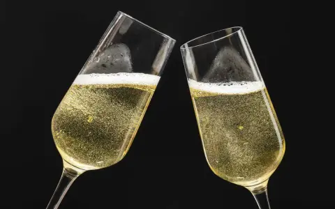 Dwa kieliszki musującego szampana, gotowe do toastu. Dowiedz się, jak otworzyć szampana, by świętować każdą okazję.