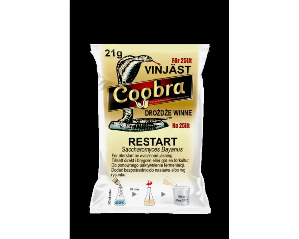 Drożdże winne Coobra Restart. Czy można dodać drożdże do wina po miesiącu? Tak, ten produkt jest do ponownego uaktywnienia fermentacji.