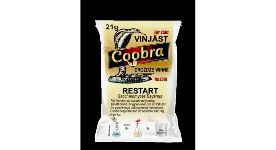 Drożdże winne Coobra Restart. Czy można dodać drożdże do wina po miesiącu? Tak, ten produkt jest do ponownego uaktywnienia fermentacji.